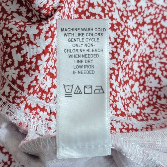 Counterparts Capri Pants Womens 10 Red White Floral Super Stretch Pull On - Picture 13 of 13